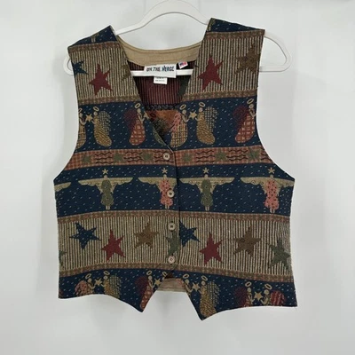 Chaleco Western On The Verge Para Mujer Vintage Talla M Arte Popular Americana Vaquera Ángel Foto 1 de 4