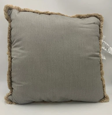 Pottery Barn Sunbrella® Fringe Outdoor Pillow Dark Chambray 24" #U1045 READ - Image 1 of 4