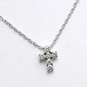 Van Cleef & Arpels Diamond 18k White Gold Pendant Necklace cross silver - Picture 1 of 7