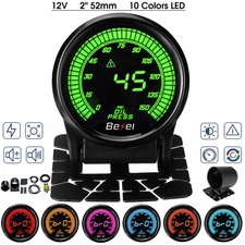 2/'/' 52MM UNIVERSAL 7 COLORE LED PRESSIONE OLIO MANOMETRO PSI GAUGE AUTO TUNING