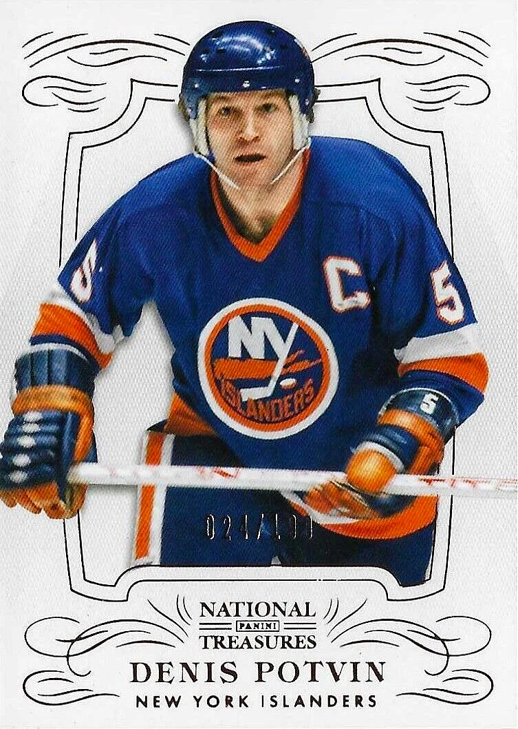 2013-14 National Treasures Base Card of HOFer Denis Potvin 024/199 (13-14)