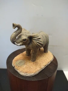 Vintage 1991 Endangered FriendsElephant Standing On Platform Trunk Up. Cute - Picture 1 of 12