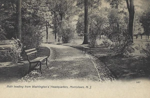 Antike Postkarte Ansicht von Pfad führt Washingtons HDQ Morristown NJ ungeteilt - Bild 1 von 2