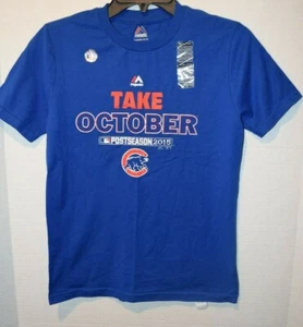 MAJESTIC * CHICAGO CUBS * Toma octubre 2015* CAMISETA/CAMISETA JUVENIL ~ M 10/12 - Imagen 1 de 4