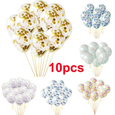 Paquete de 10 globos de confeti de látex de 18 pulgadas para fiesta de feliz cumpleaños decoración de bodas Foto 1 de 4