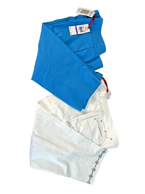 NEW Ruby Rd. Lot of 2 Capri Pants Turquoise  & White Size 18 - Image 1 of 4
