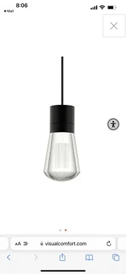 Lámpara de techo colgante negra 1 luz LED 4 pulgadas Foto 1 de 3