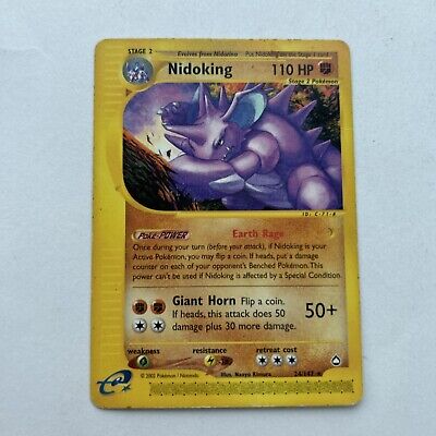 Nidoking 24/147 Non-Holo Rare Aquapolis 2002 Pokemon Card LP