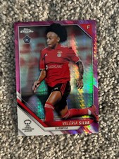 VALERIA SILVA 2021-22 Topps Chrome UEFA Women's Pink Prizm Ref Card 002/150