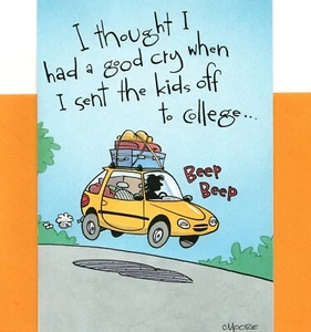 Funny Encouragement Off To College Good Cry They Move Back Home Greeting Card - Picture 1 of 3