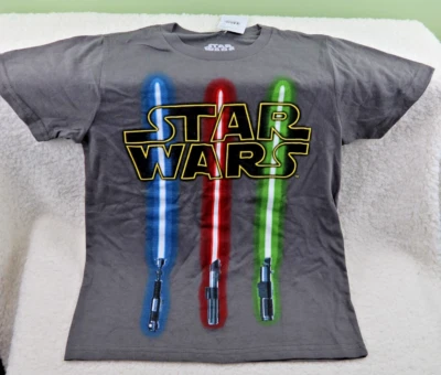 Star Wars Lightsaber Short Sleeve Graphic T-Shirt - Charcoal Gray Boys Size M/8 - Image 1 of 3