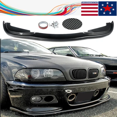 For 2001-06 BMW E46 M3 Carbon Look ABS Front Bumper Lip Splitter H Type Spoiler Foto 1 de 4
