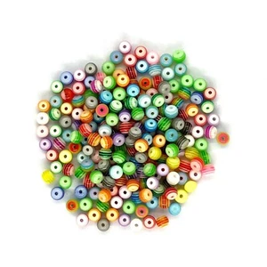 250 x braccialetti fai da te artigianato fai da te a righe arcobaleno rotonde 5 mm multicolore - Foto 1 di 1