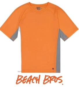 Camisa Beach Bros. Para Hombres Naranja y Gris Talla XL Surf Natación Ciclismo - Imagen 1 de 10