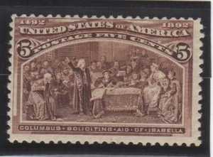 SSS: US Briefmarke Scott # 234 5c 1893 Columbian MOG LH    - Bild 1 von 1