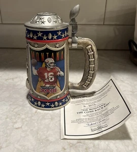 Joe Montana 49ers Super Bowl XXIII Bierkrug "The Comeback Kid" Echtheitszertifikat Vintage - Bild 1 von 9