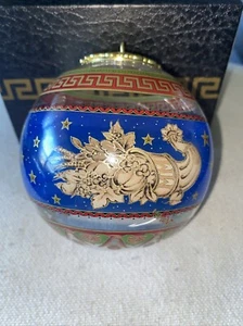 VERSACE ROSENTHAL CHRISTMAS GLASS BALL ORNAMENT  Christmastide 2000 Vintage Box - Picture 1 of 7
