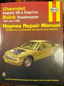 Chevrolet V8, Impala SS, Caprice & Buick Roadmaster (1991-1996) Haynes Repair Ma - Picture 1 of 1