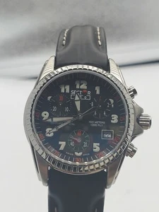 Ladies CHRONOGRAPH Swiss Watch Sector SNL 900 Sapphire Crystal BLK Dial Leather - Picture 1 of 12