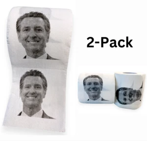 Gavin Newsom Toilet Paper Rolls 2-Pack 3-Ply Governor of California Gag Gift TP - Picture 1 of 5