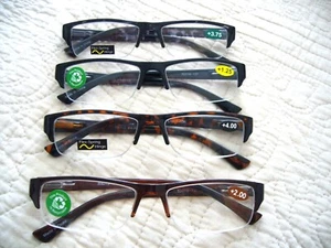Herren Lesebrille 1,25 ~ 4,00 Flex Arme 1/2 Rand Damen Lesebrille R401 - Bild 1 von 11