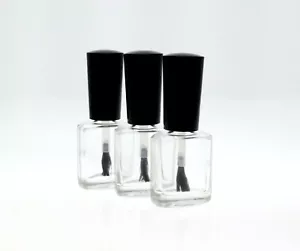 25 Empty Nail Polish Bottle - 7.5ml with Cap and Brush - Clear - Picture 1 of 2