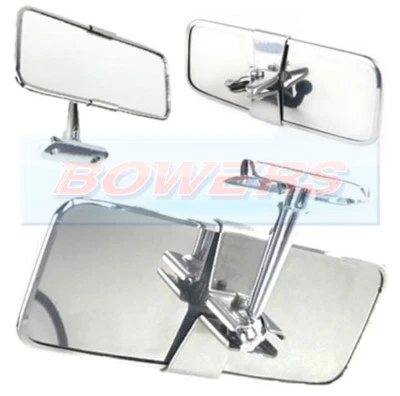 Universal Classic Car Kit Car Stainless Steel Chrome Interior Rear View Mirror - Image 1 of 2