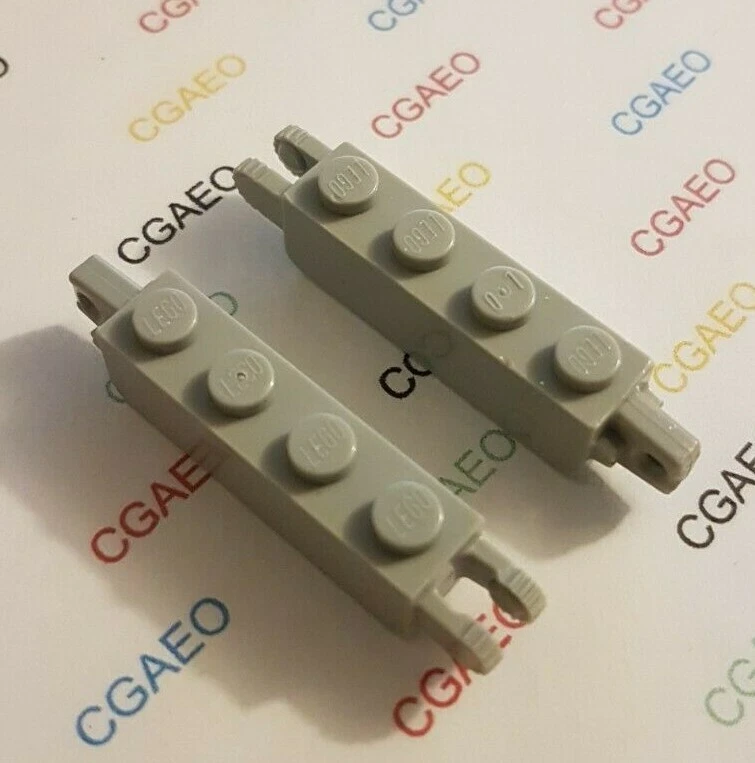 2 X Lego 30387 Hinge Brick 1 x 4 Locking with 1 Finger Vertical End and 2 Finger - Photo 1/1