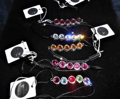 5 Genuine SWAROVSKI  Bolo Bracelets Clear Multi Ruby Topaz Fuchsia  SWAROVSKI - Image 1 of 4