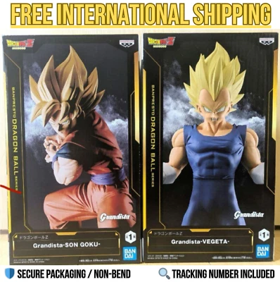 Dragon Ball Z Grandista Goku & Vegeta Set Figures Authentic Banpresto New Japan - Image 1 of 4