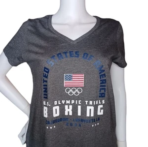 Fanatics Team USA Boxing Olympics Womens Medium T Shirt Gray Short Sleeve 2023 - Picture 1 of 11