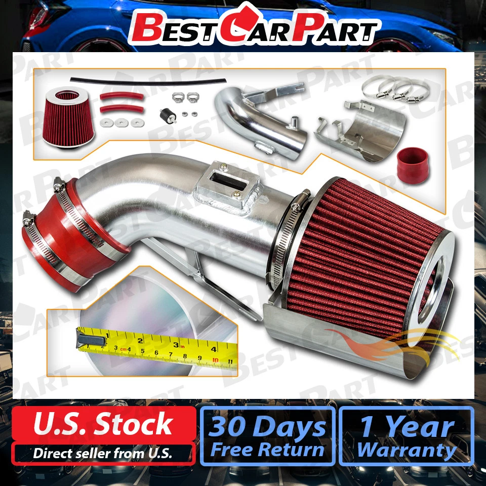 Kit de entrada de ar BCP RED 2009-2023 para Maxima 3.5L V6 ram curta corrida +filtro - Imagem 1 de 4