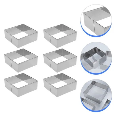 Stampi per biscotti quadrati da forno da 6 pezzi in acciaio inossidabile - Immagine 1 di 4