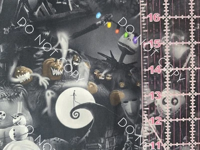 Custom Cotton Woven Nightmare Before Christmas NBC Black By The 1/4 Yard 9x56 - Image 1 of 2