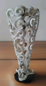  Cast Iron Open Scroll Work Vase Shaby Chic Victorian Style Vintage  - Picture 1 of 5