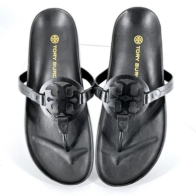 Сандалии-шлепанцы Tory Burch размер 10 черная кожа Miller Cloud стринги НОВЫЕ женские - Изображение 1 из 4