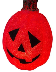 Halloween Jack O' Lantern Kürbis geschmolzen Kunststoff rosa - Bild 1 von 3