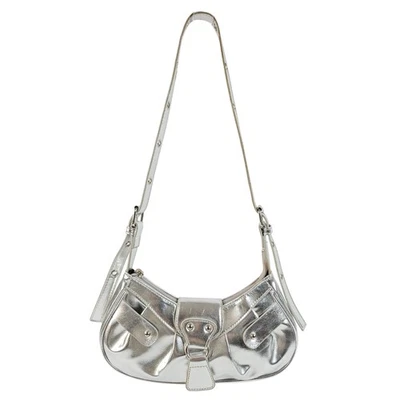 Retro Y2K Womens Metallic Silver Faux Leather Buckle Shoulder Bag  - Image 1 of 4