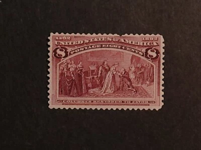 US Scott #236 / MOGH / 8c Magenta / 1893 Columbian Expo / F-VF / SCV $50.00 - Image 1 of 2