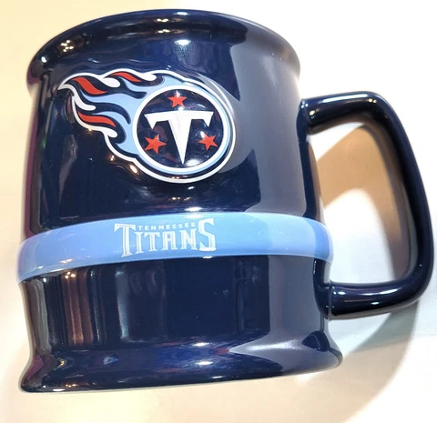 Tennessee Titans Coffee Cup Mug 3D Embossed Blue 16 oz NFL Titans Logo AFC Cover