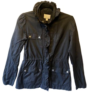 Converse One Star Womens Lightweight Button & Drawstring Jacket Black Sz XS - Picture 1 of 6