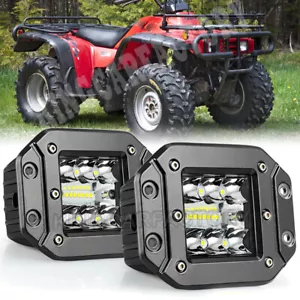 For 1994-2000 Honda FourTrax 300 LED Fog Light Pods Spot Beam Flush Mount 5" - Picture 1 of 13