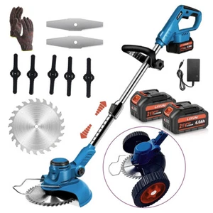 Cordless Electric Weed Lawn Edger Yard Grass String Trimmer Cutter 2 Battery - Picture 1 of 12