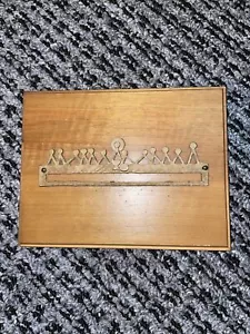Targa Vintage Ultima Cena Made In West Germany Metallo Su Legno Arte Religiosa - Foto 1 di 9