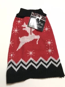 Dog Cat Puppy Pet Christmas Xmas Costume Clothes Ugly Sweater XS Reindeer - Picture 1 of 2