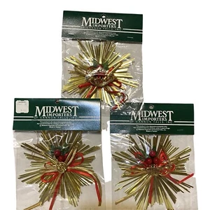 Lote De Colección Midwest Canon Falls Adornos de Navidad Instrumentos Dorados MCM - Imagen 1 de 5