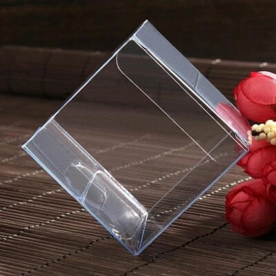 100 Pack 5cm Plastic Clear Boxmini cup cake product sample wedding gift macron - Image 1 of 4