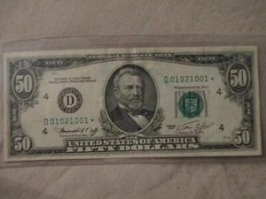 $50 STAR NOTE 1974 D 01021001 * FRN - Picture 1 of 2