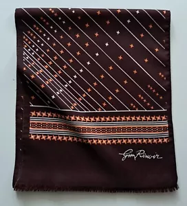 Vintage Men's 60s Gim Renoir Fringed Geometric/Patterned Scarf/Cravat (170E) - Picture 1 of 2