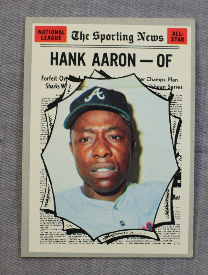 Tarjeta de béisbol Hank Aaron Jugador Más Valioso de la Corte Atlanta Braves 1970 Topps Sporting News # 462 Foto 1 de 2